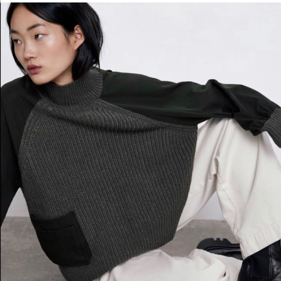 Zara combination sweater, Khaki - Picture 5 of 6